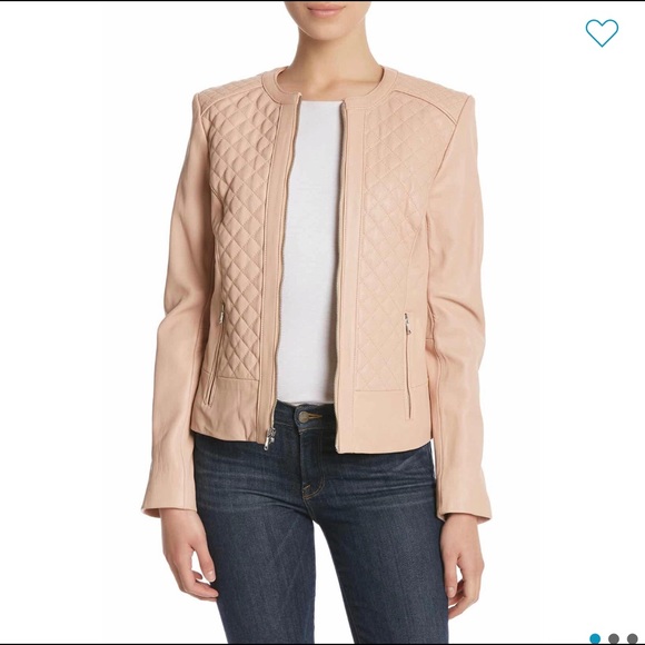 Cole Haan Jackets & Blazers - NWT Cole Haan blush quilted leather jacket